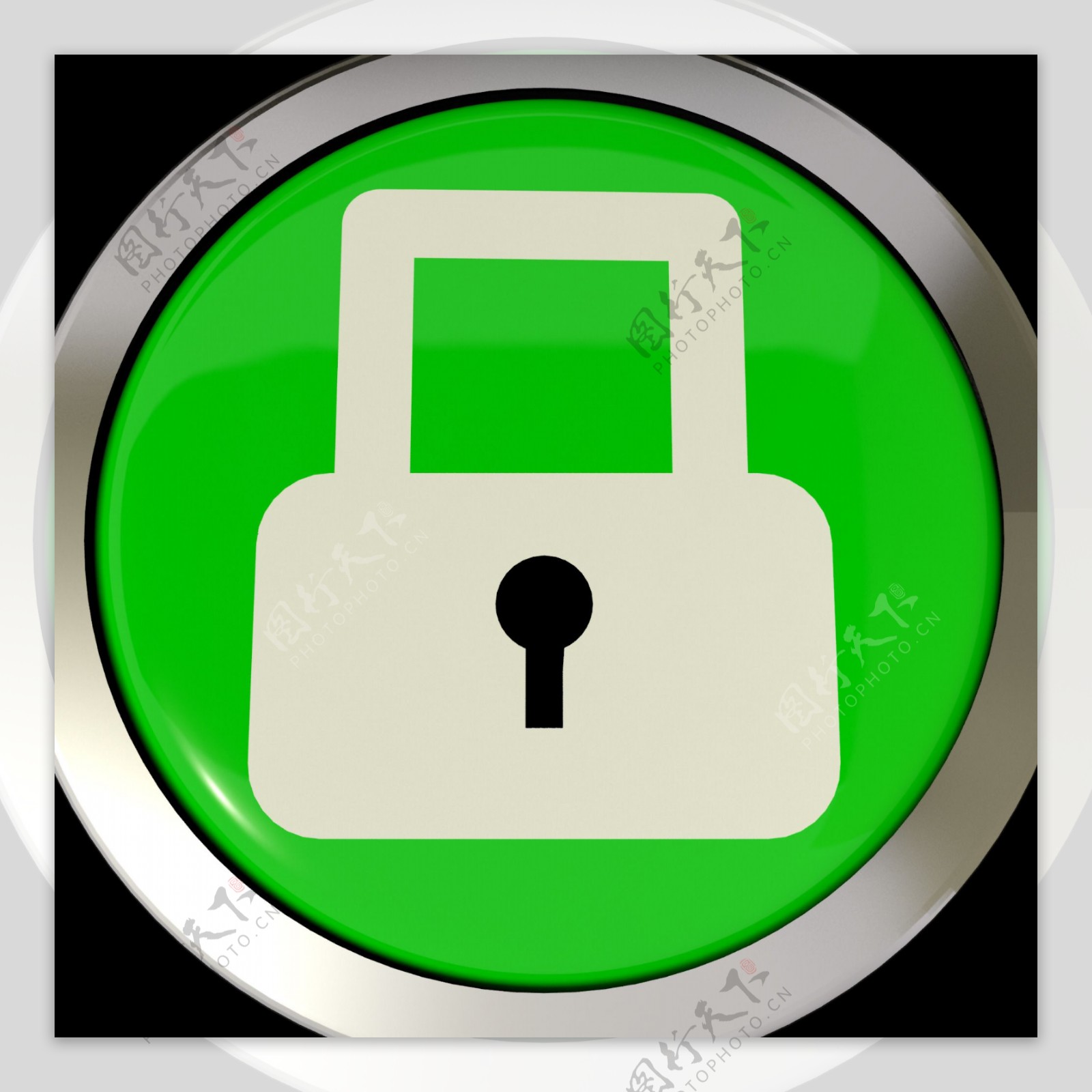 图标或按钮显示挂锁的安全或锁定