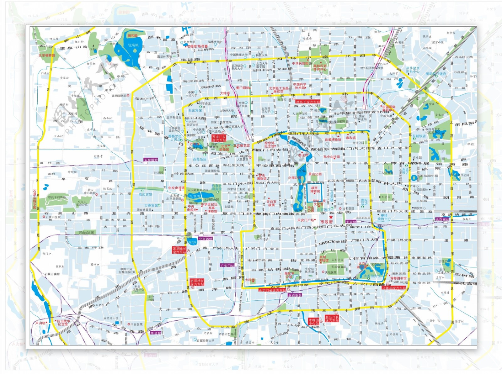 精细绘制北京城区地图