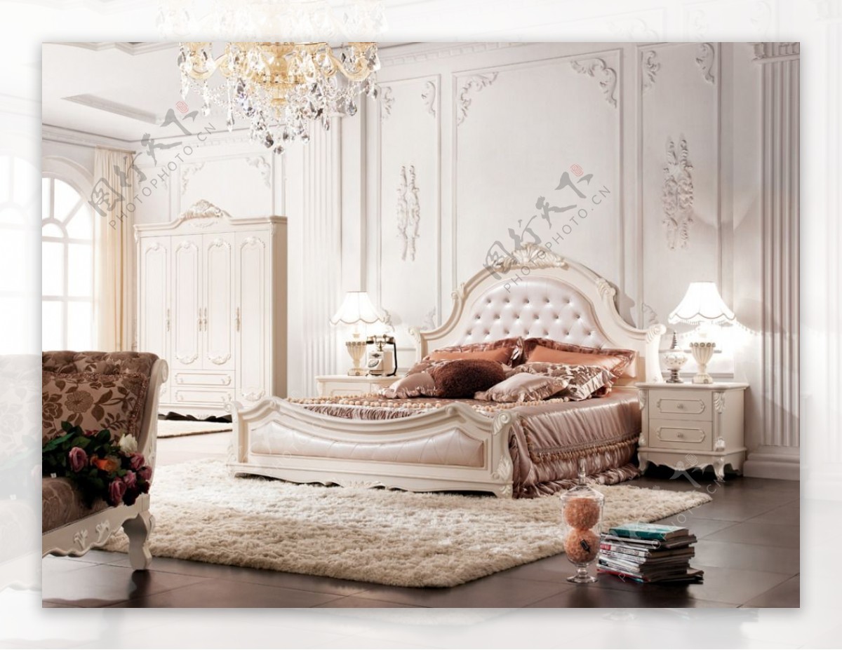 法式家具床图片素材下载