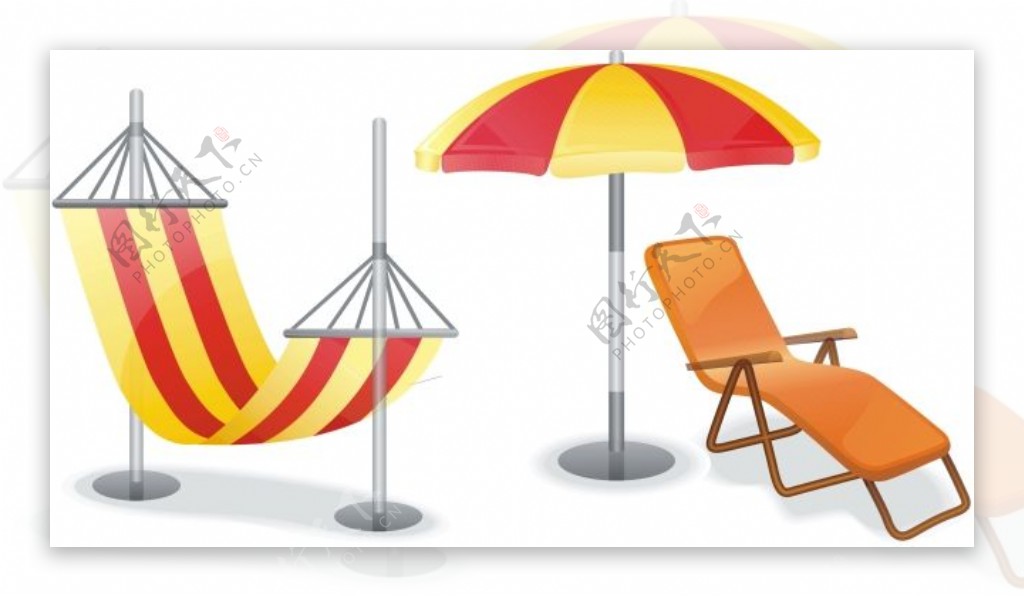 遮阳伞吊床沙滩椅