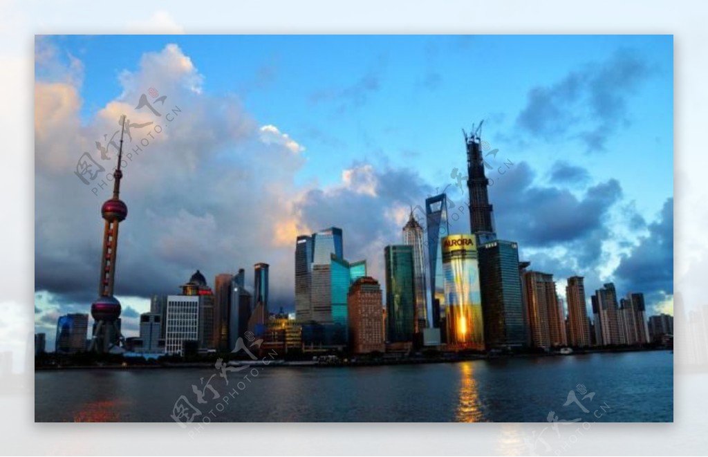 上海日落景色高清摄影图片