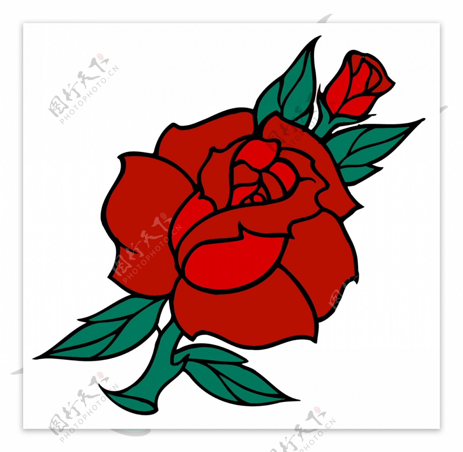 红玫瑰纹身