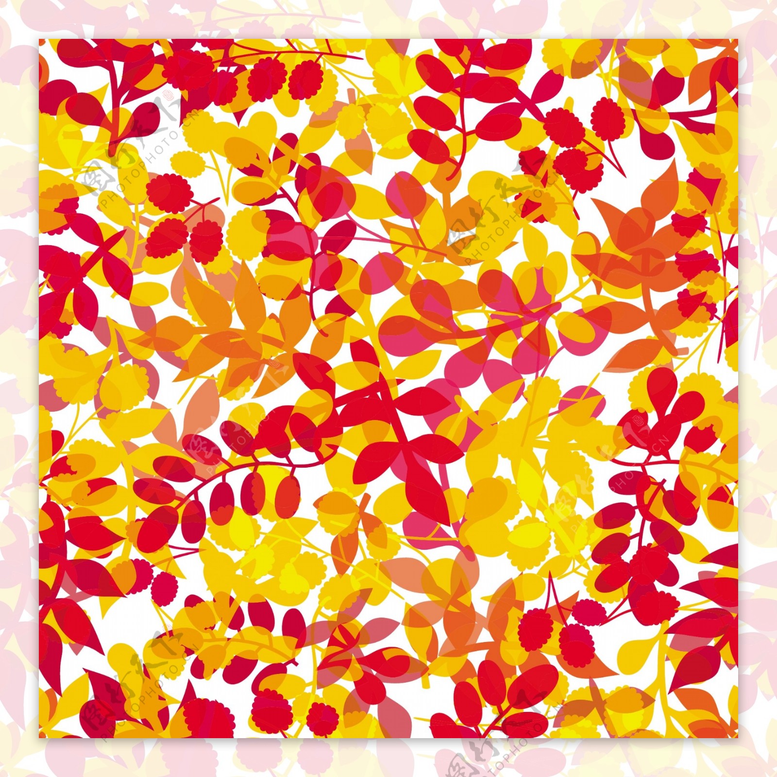 叶叶秋模式无缝背景无缝图案矢量背景图案鲜明的秋天模板使用壁纸