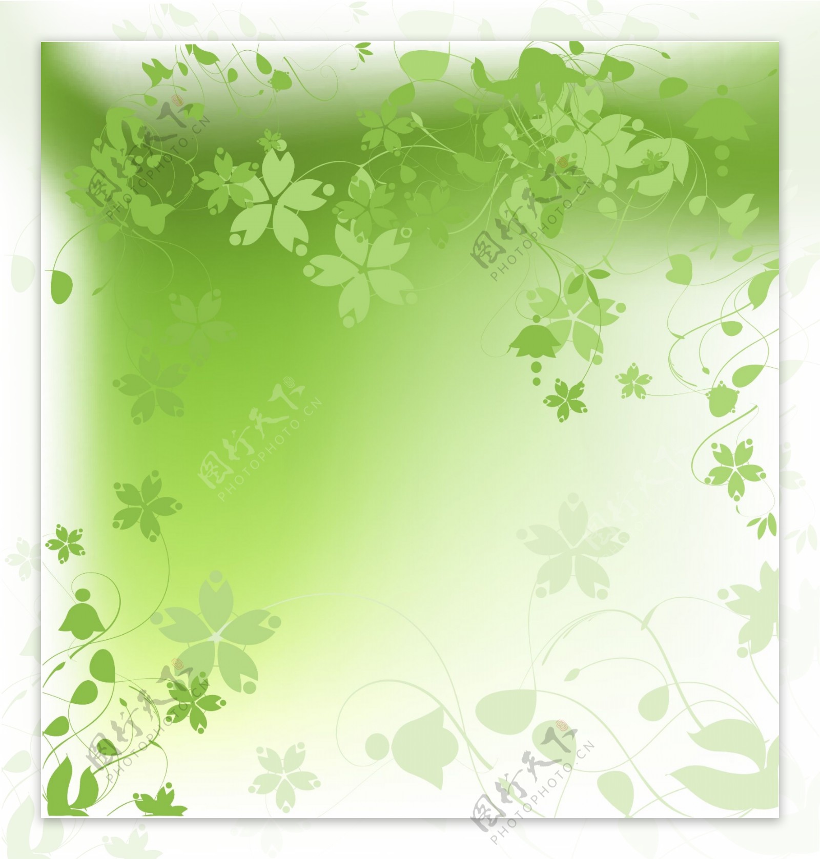 动感线条绿叶花纹底纹图片