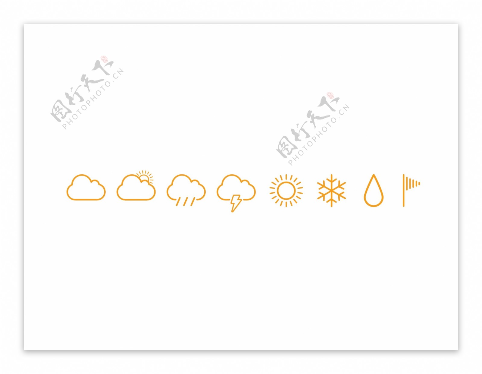 8清洁简单的天气预报矢量图标集