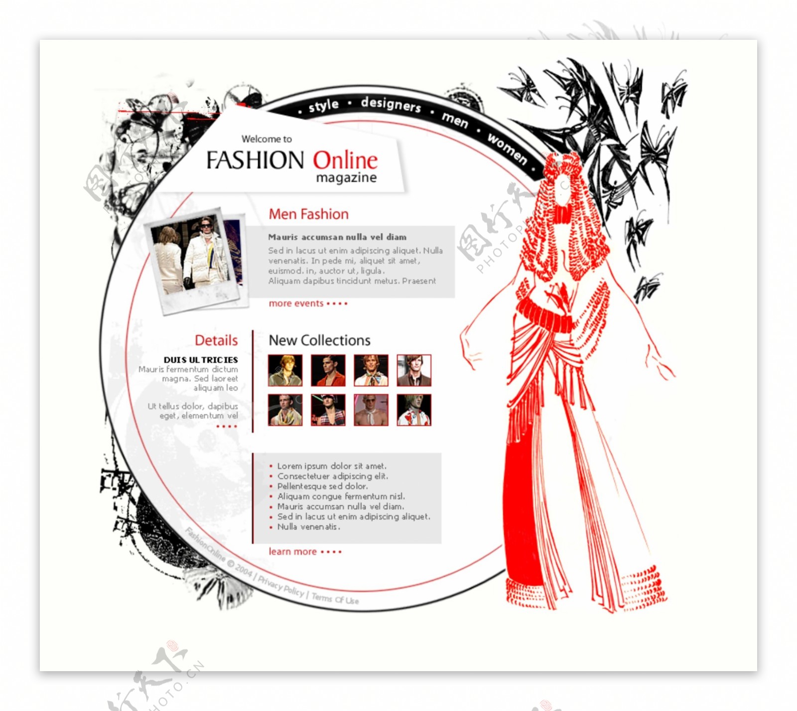 欧美服装艺术网页模板3图片