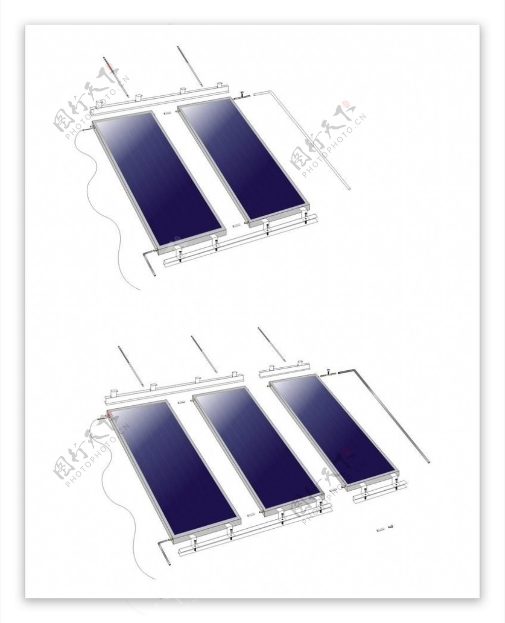 平板太阳能矢量图图片
