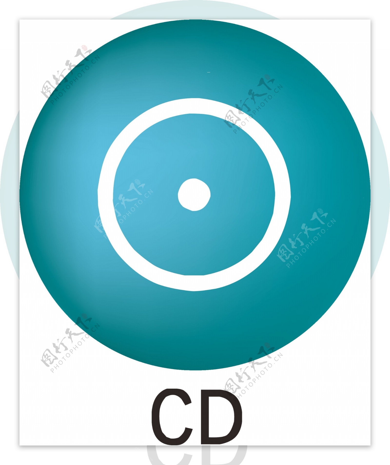 深蓝色CD图标素材