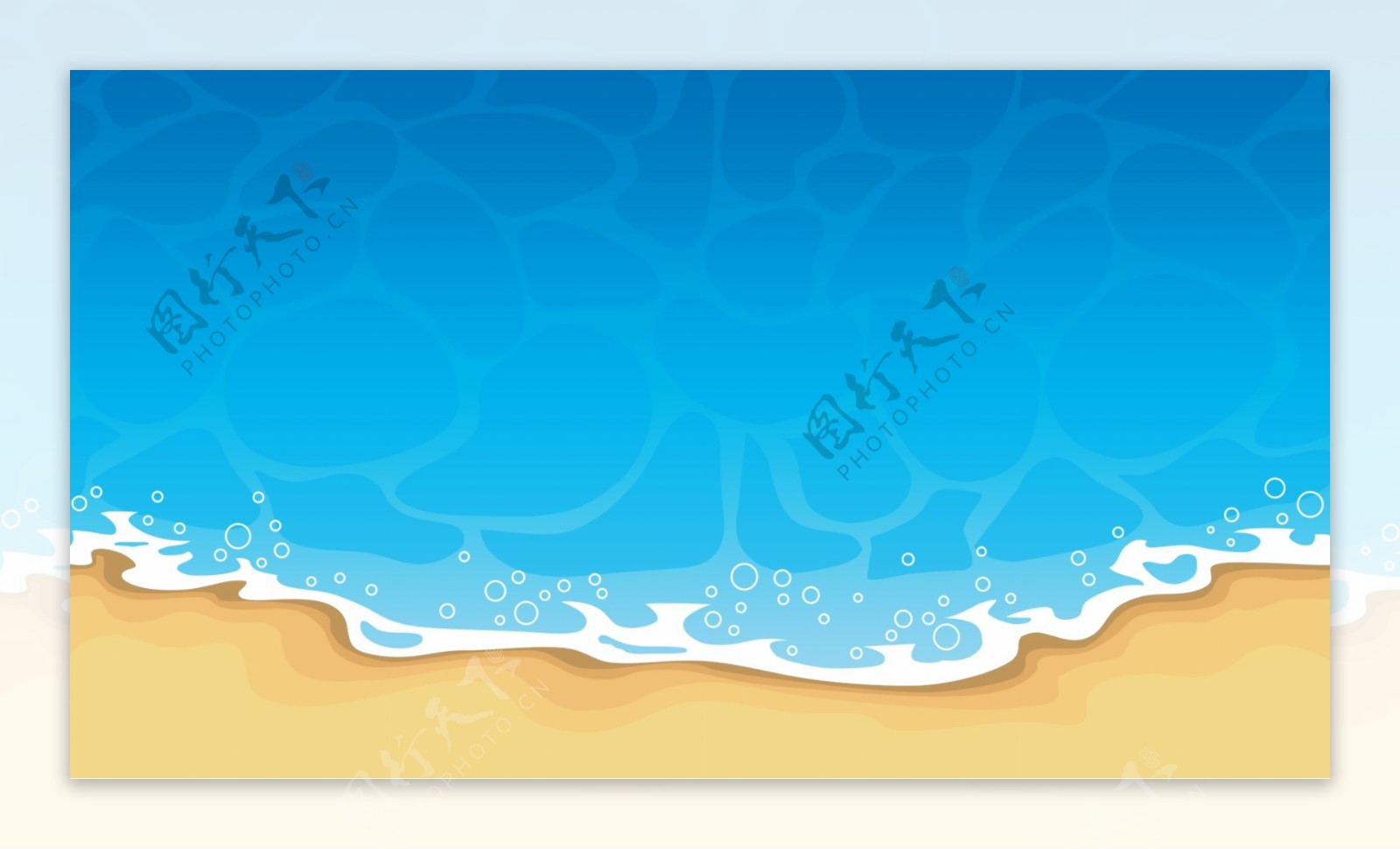 伪矢量夏季海报用沙滩背ps形状工具绘制