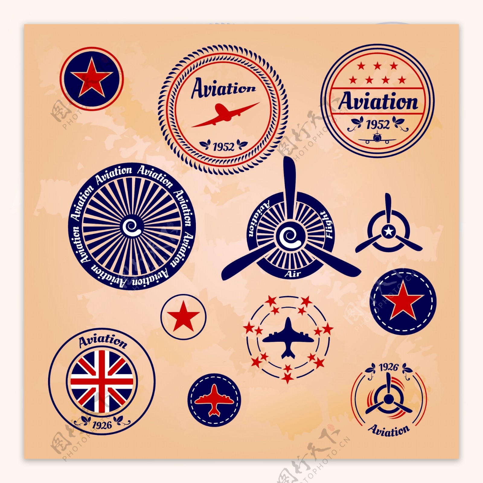 航空徽章标签图片
