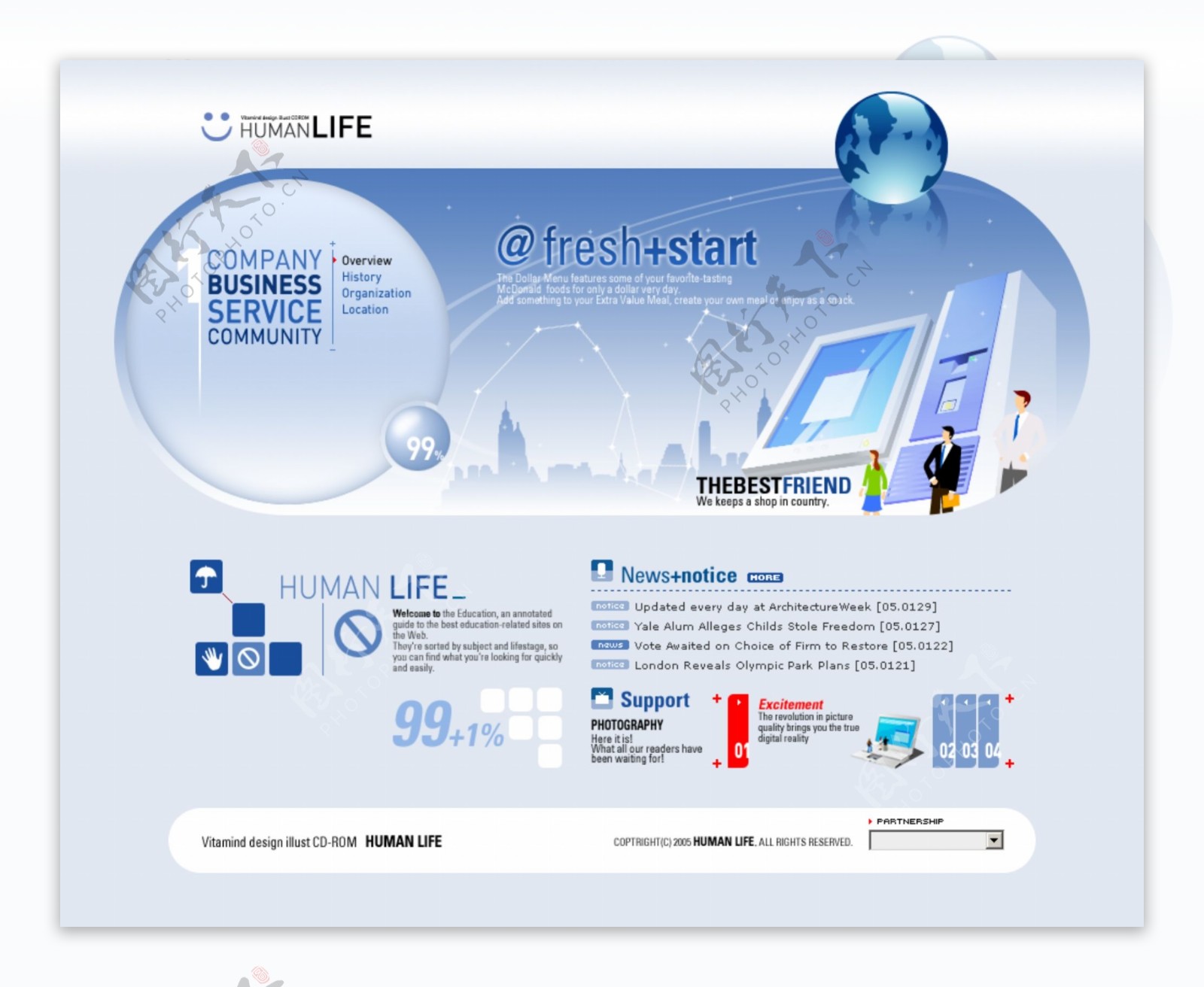 蓝色科技网站模板