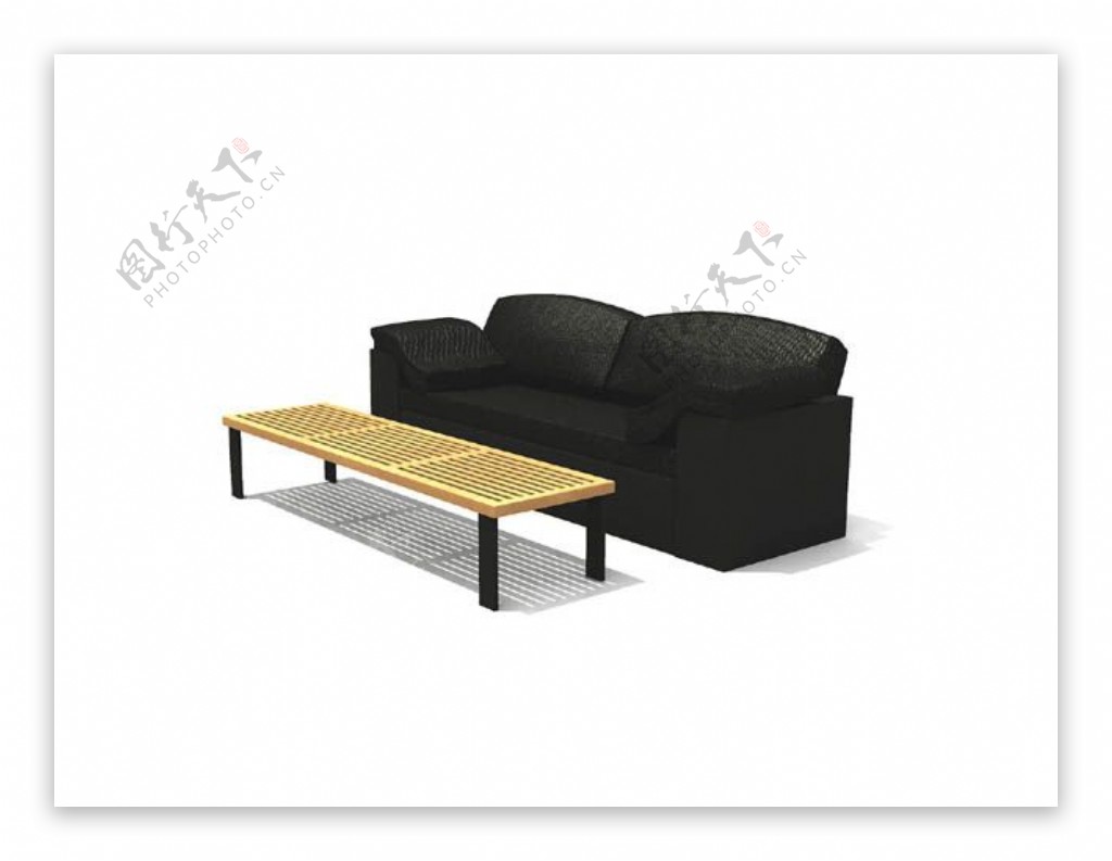 双人沙发3d模型家具图片34