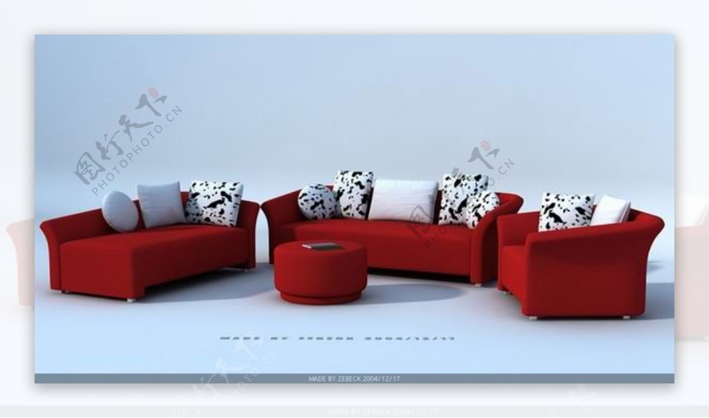 沙发组合3d模型家具效果图63