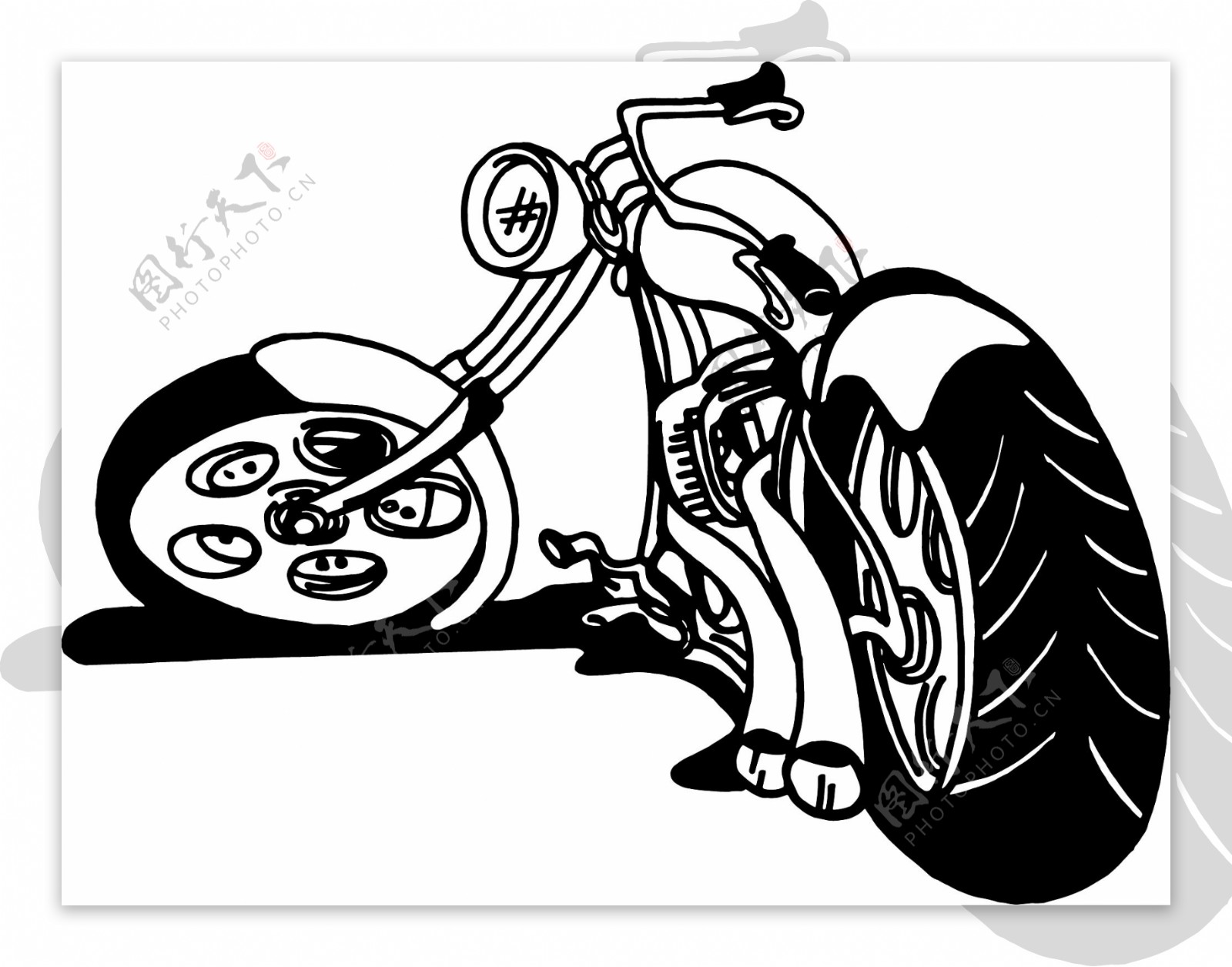 卡通摩托车素材