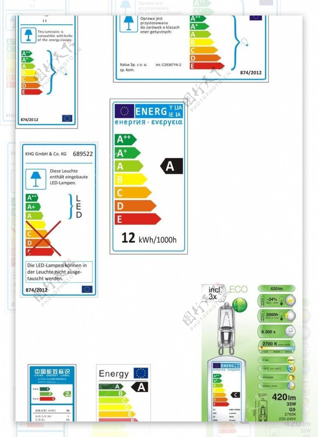 多款灯具能效标识图片