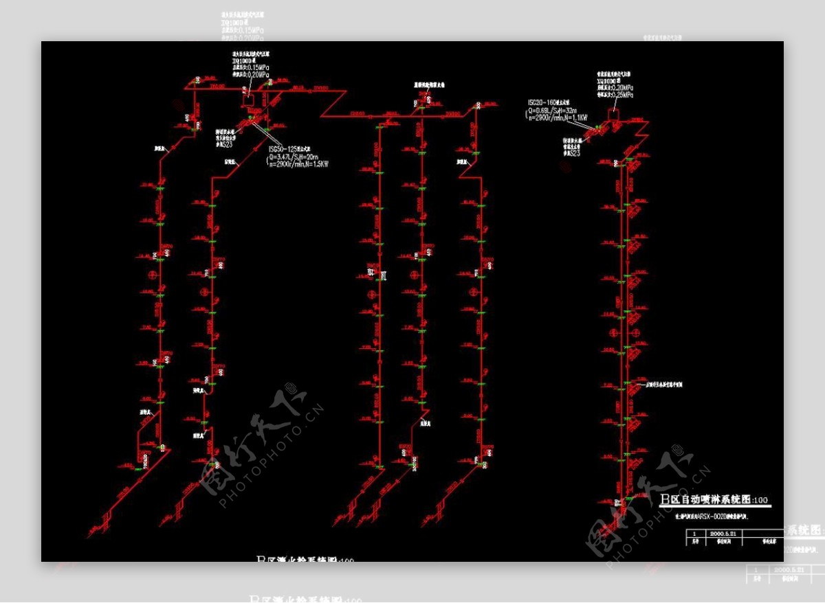 B区消火栓自动喷淋系统图