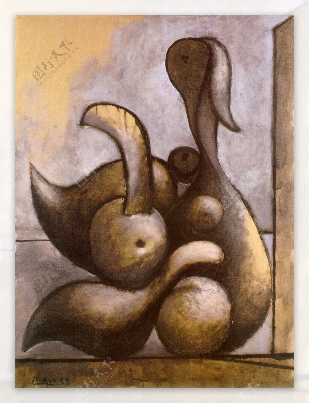 1933Nuassis西班牙画家巴勃罗毕加索抽象油画人物人体油画装饰画
