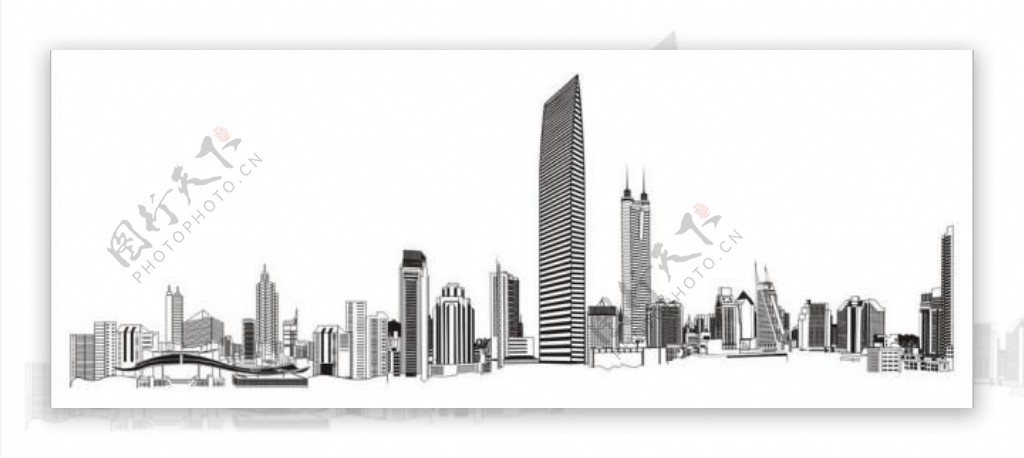 深圳城市建筑剪影图片