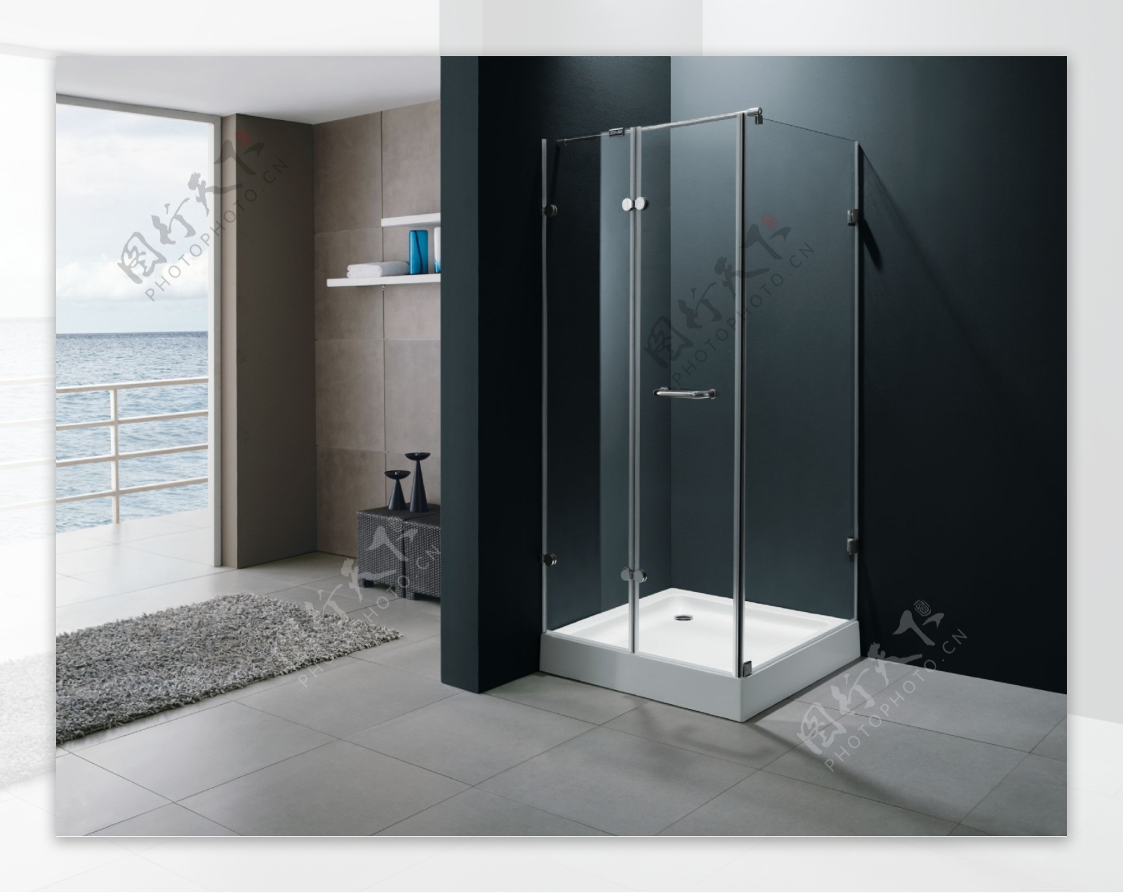 美式中户型卫生间淋浴房-上海装潢网