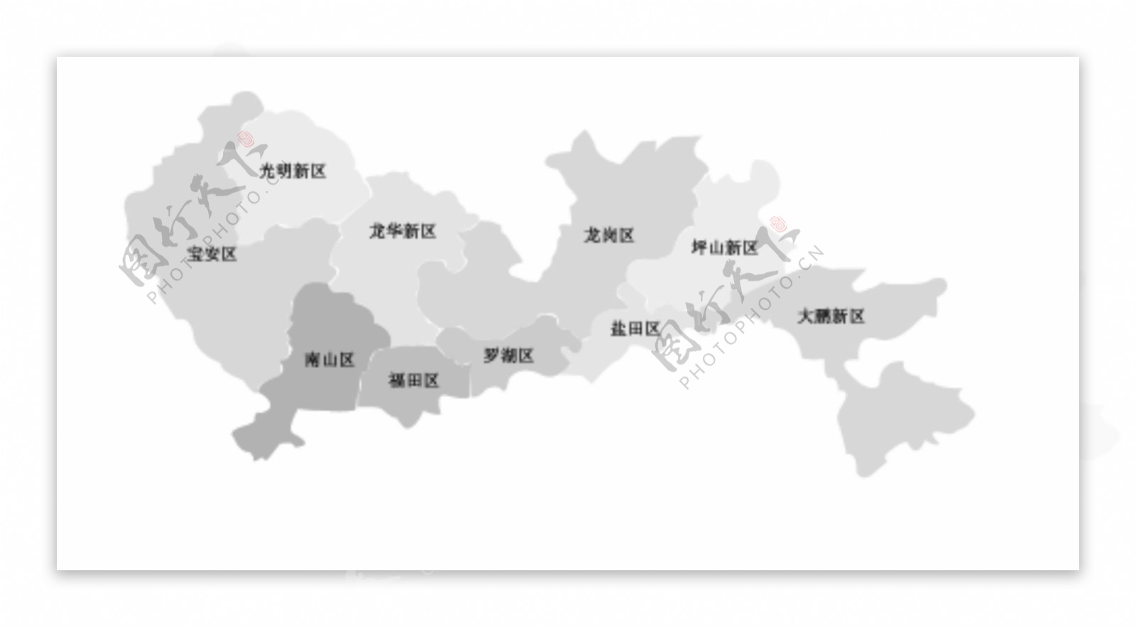 深圳行政区域划分简图