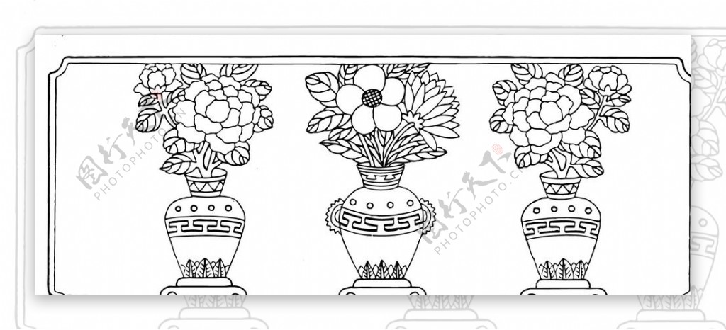矢量花瓶镂空图案图片
