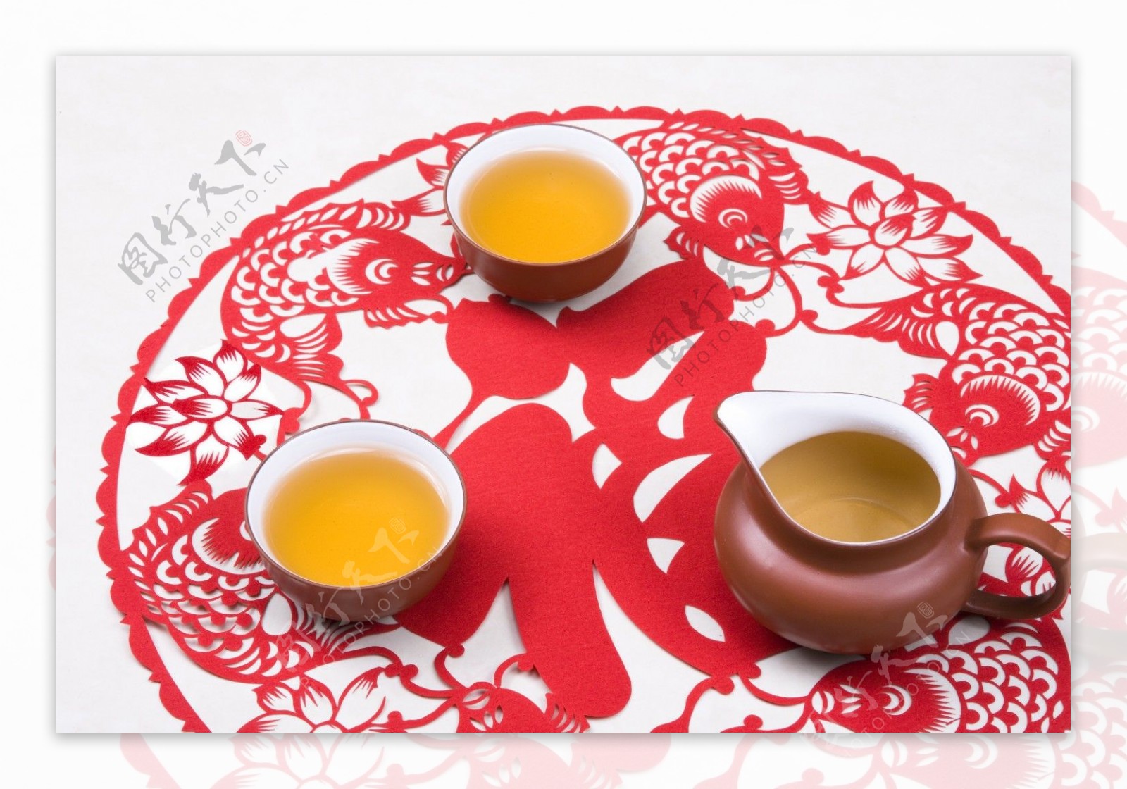 茶中国传统剪纸图片