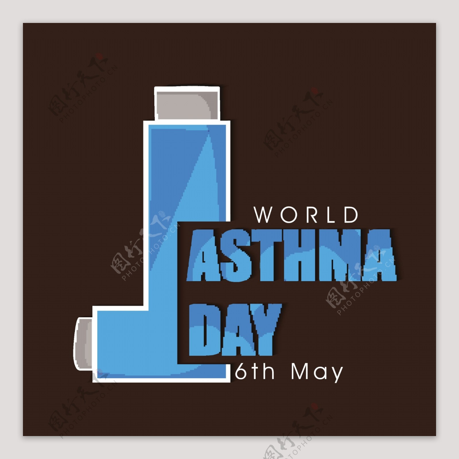 世界哮喘日五月六日向量