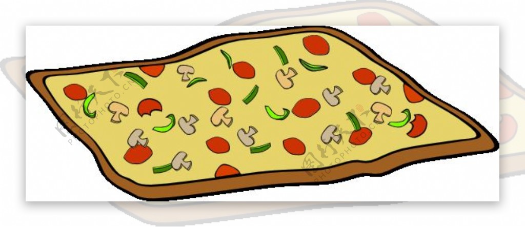 矩形的素食比萨剪贴画