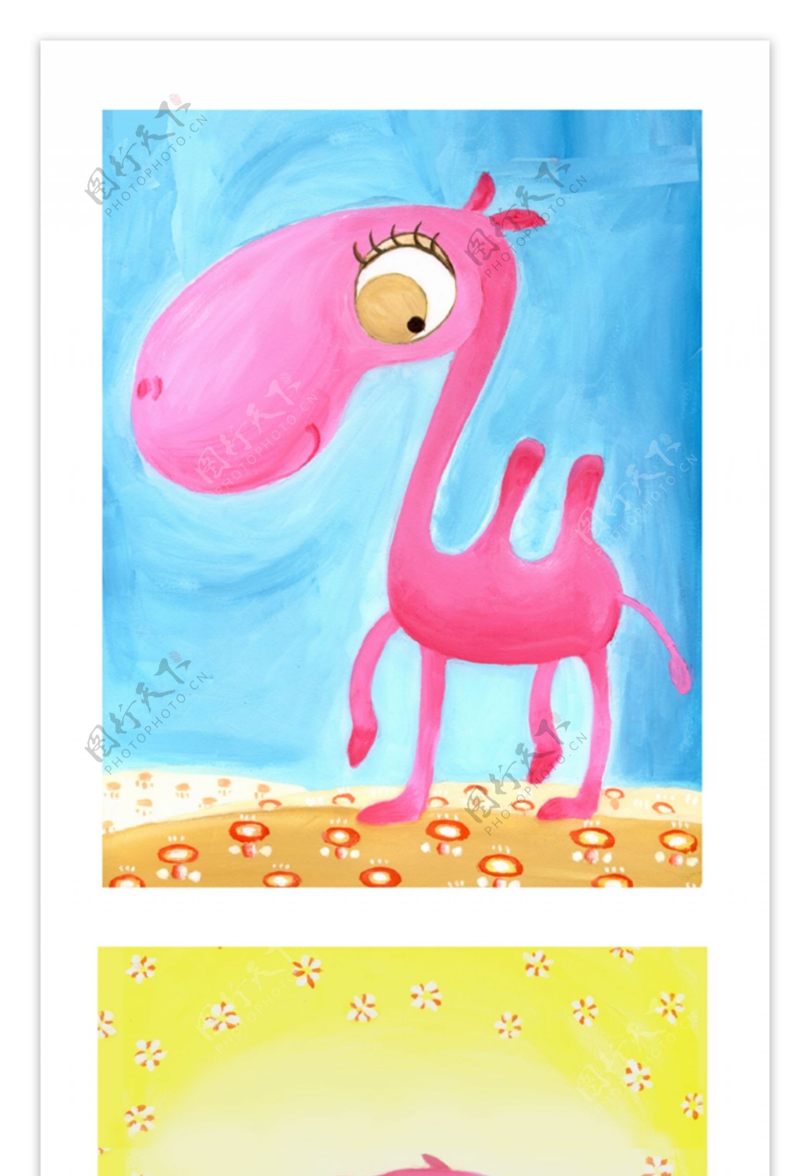 粉色骆驼矢量素材