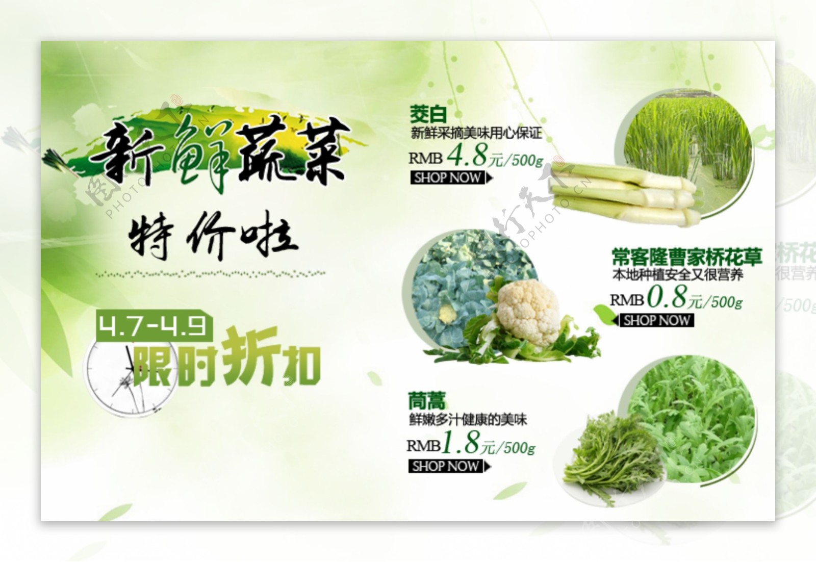 蔬菜特价促销活动海报