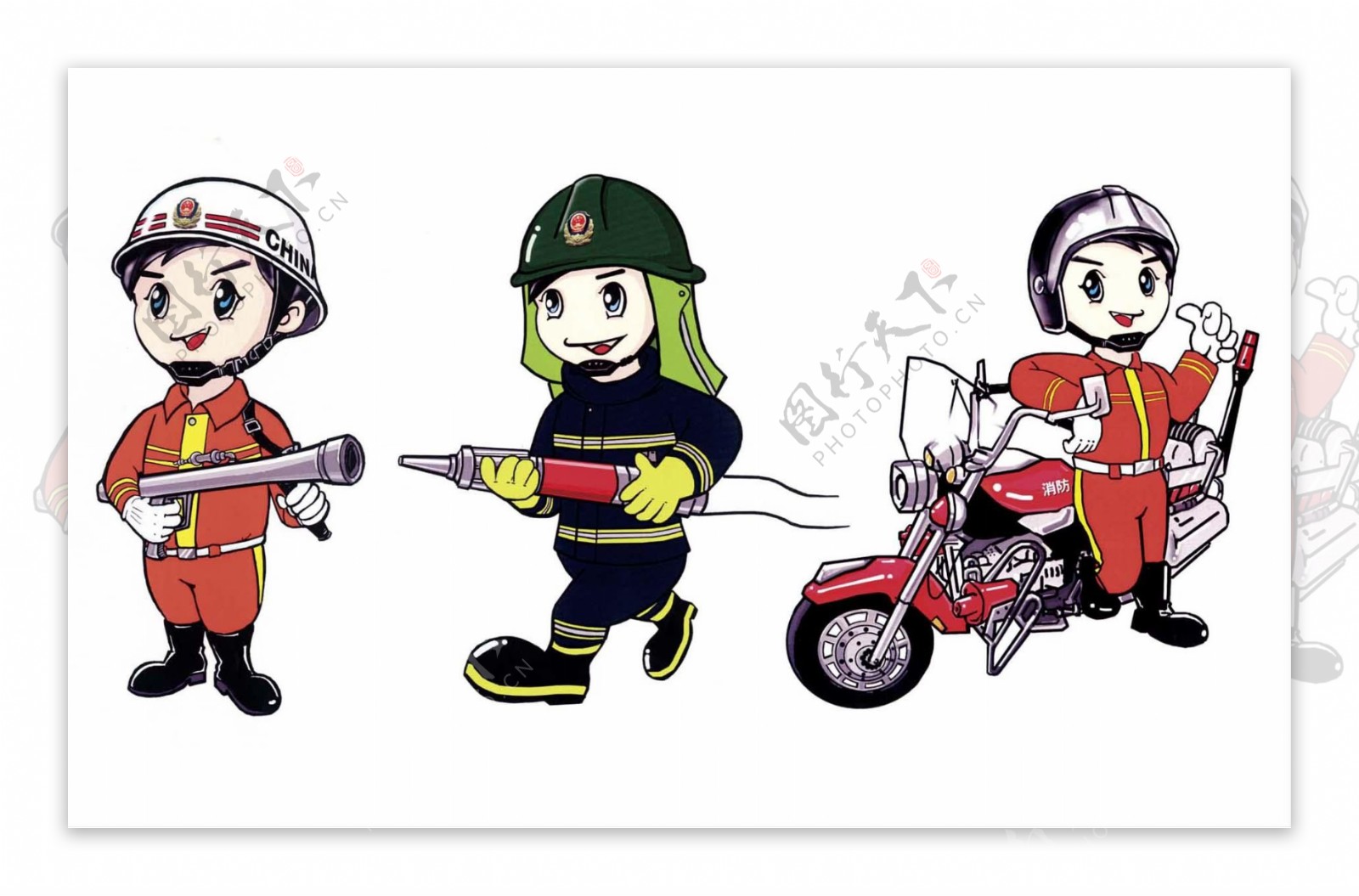 消防员卡通人物形象素材