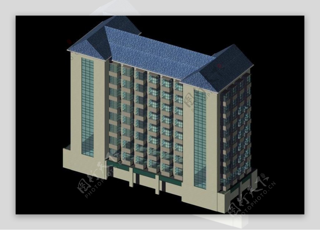 现代简洁风格公共建筑设计3D模型