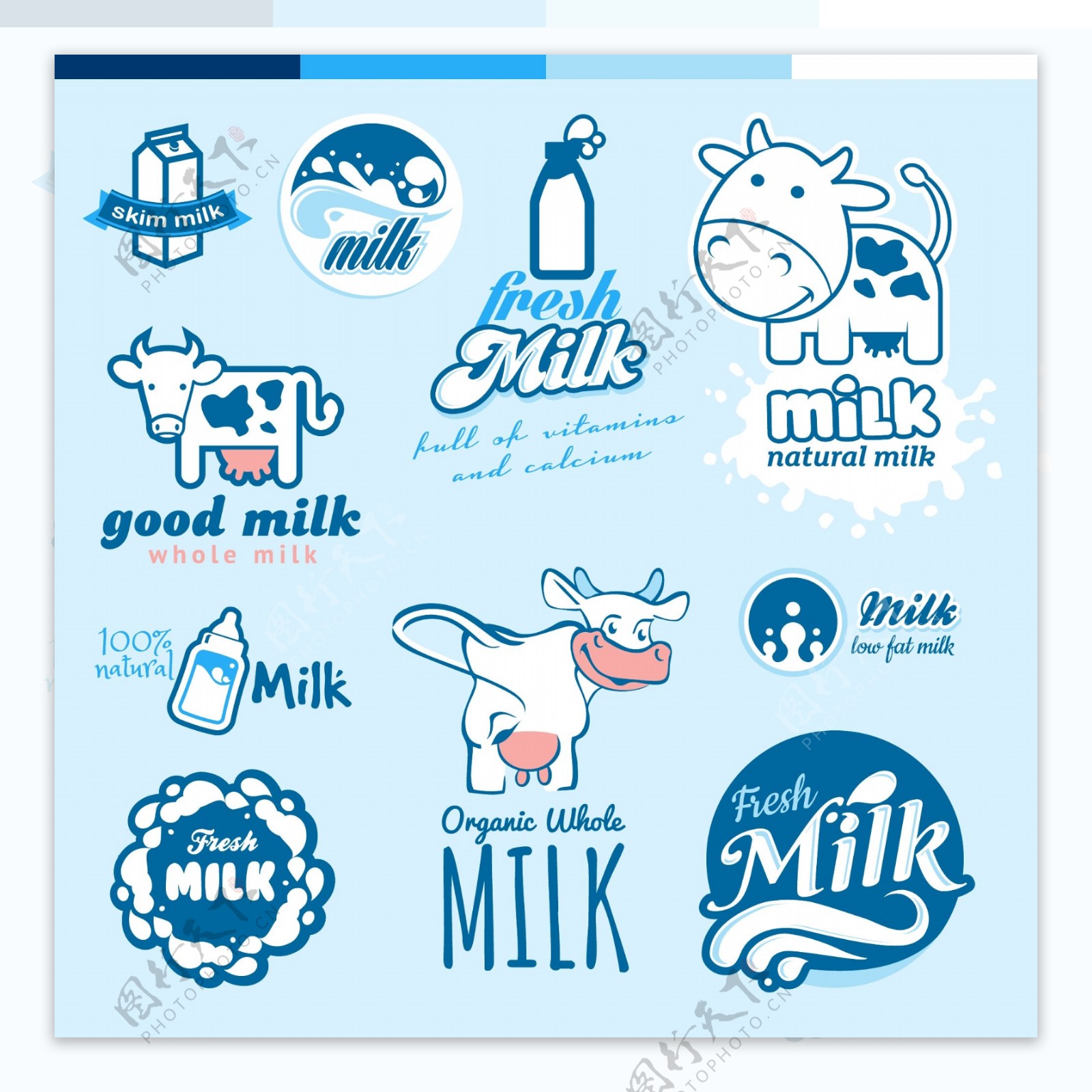 牛奶商标图片