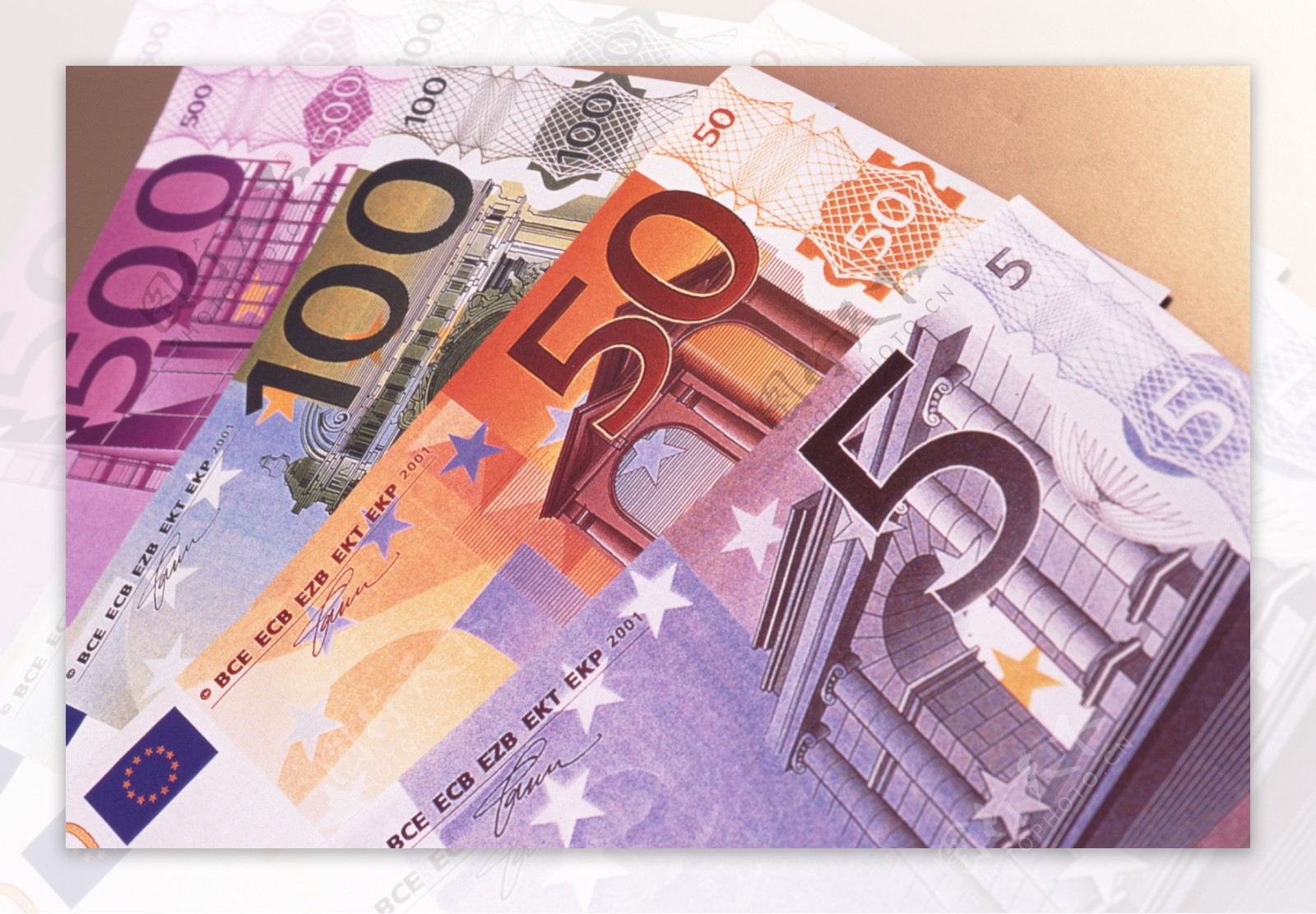 欧元面值五欧元五十欧元一百欧元二百欧元