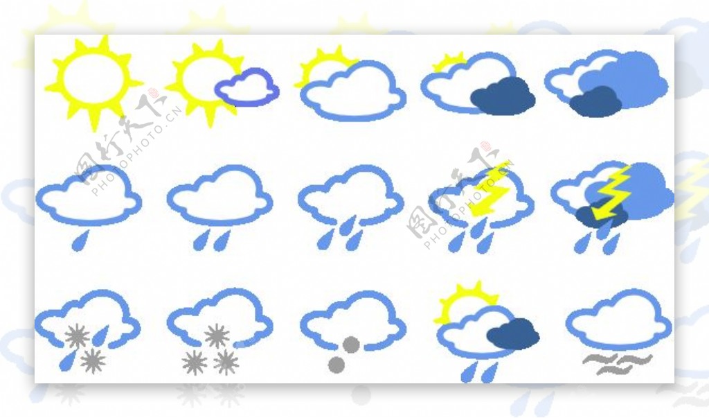 简单的天气符号剪贴画