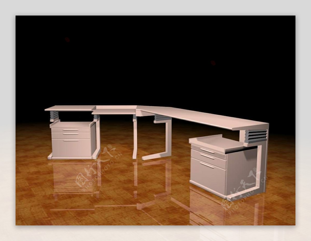 办公家具办公桌3d模型3d素材模板238