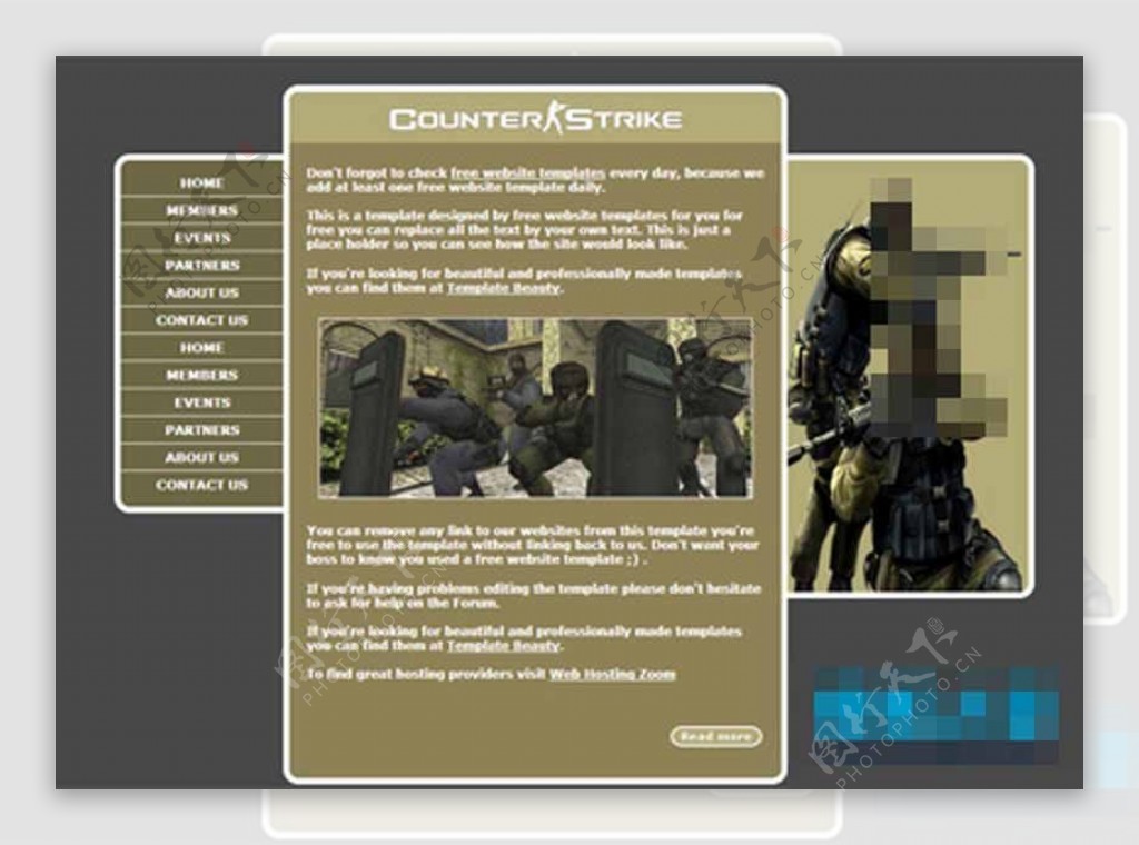 绿色的CS游戏网站模板下载