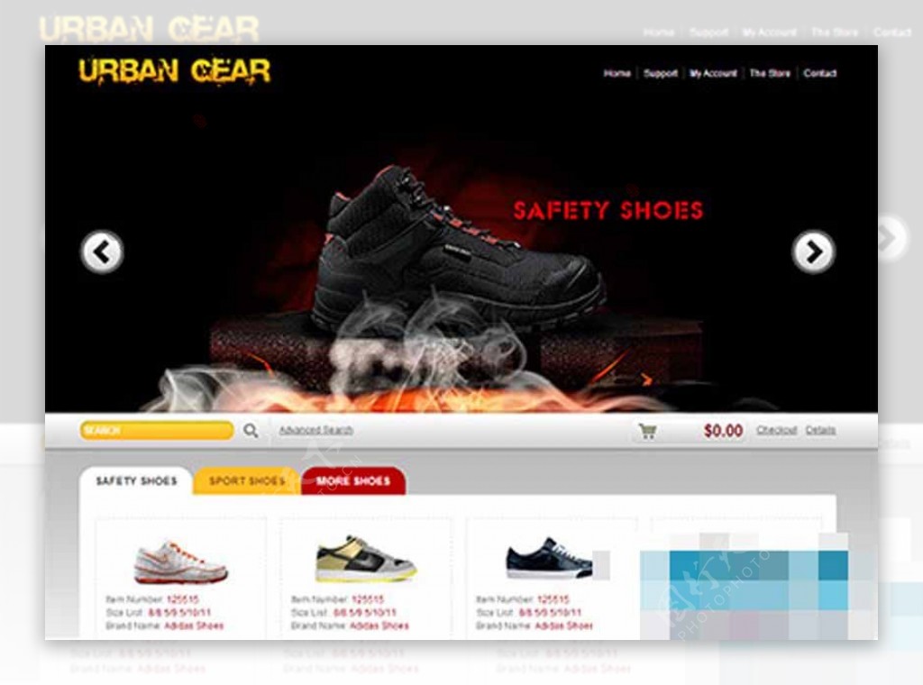 精品漂亮的运动鞋购物商城网站模板