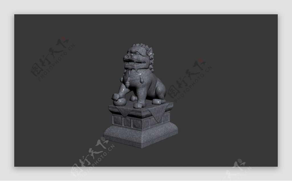 石狮子3d模型图片
