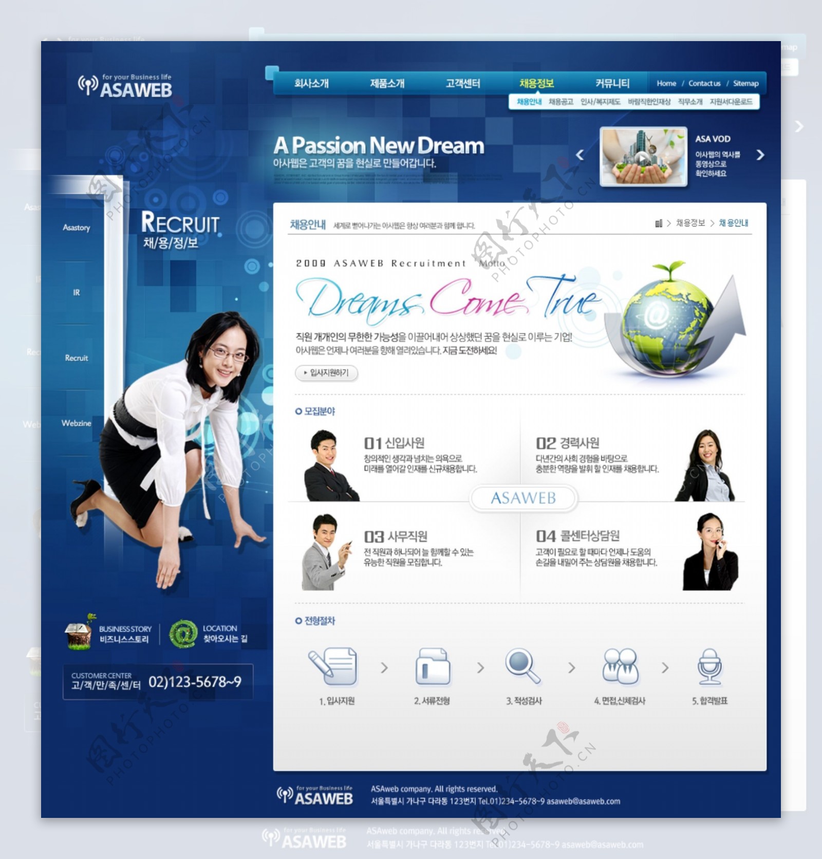 韩国蓝色科技网页设计PSD素
