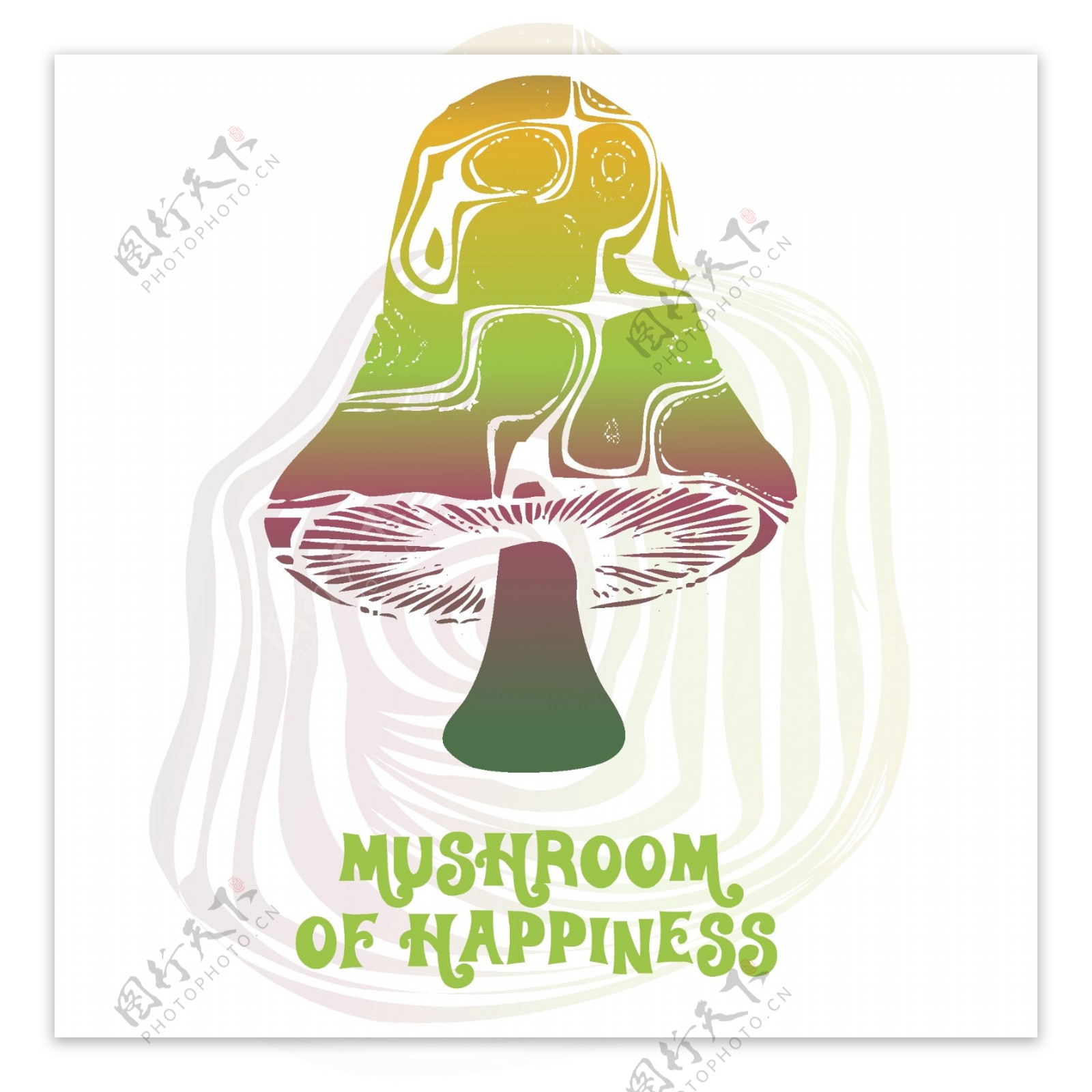 印花矢量图女童T恤图案卡通元素蘑菇免费素材