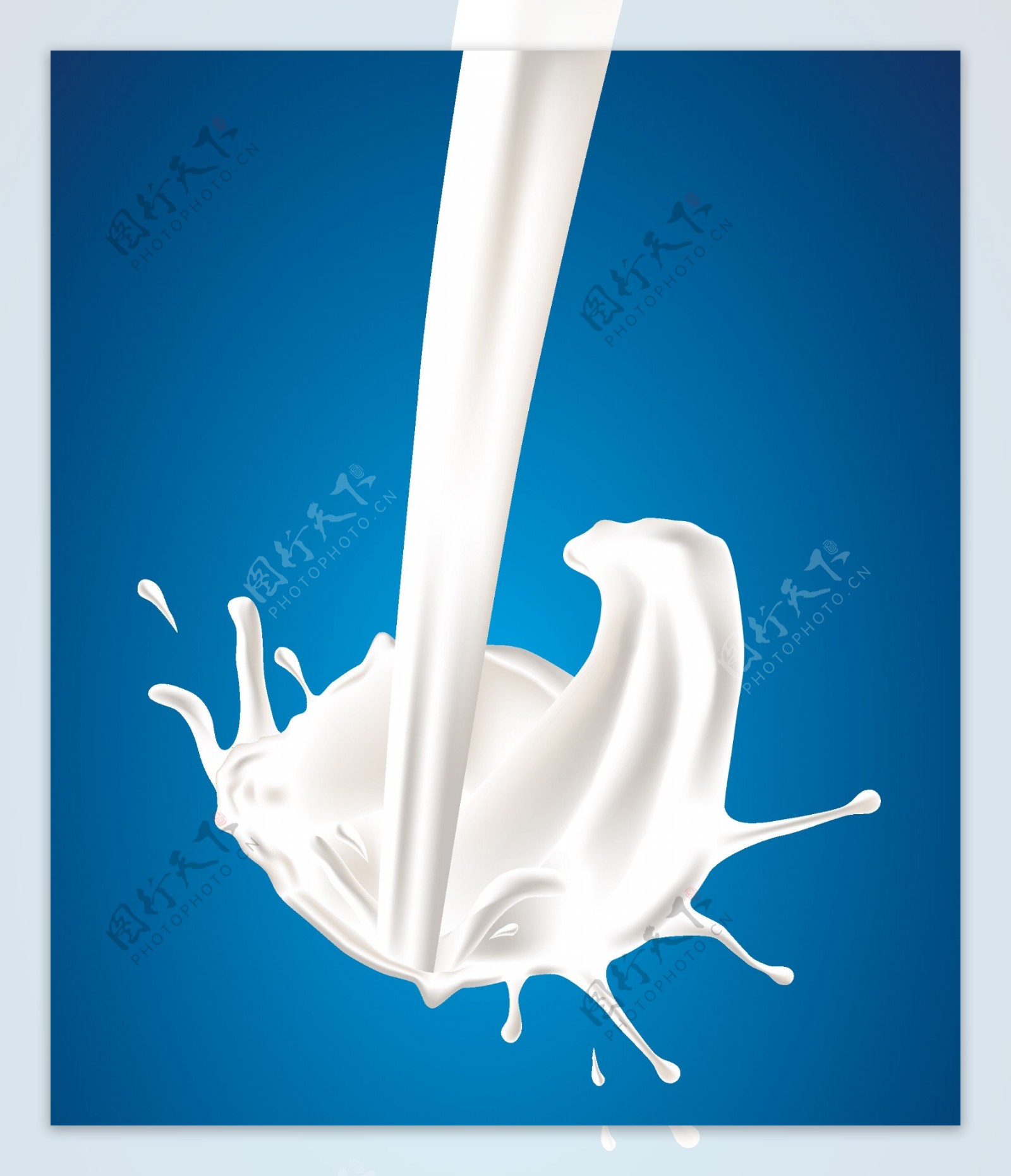 矢量素材倒入牛奶涌动图片