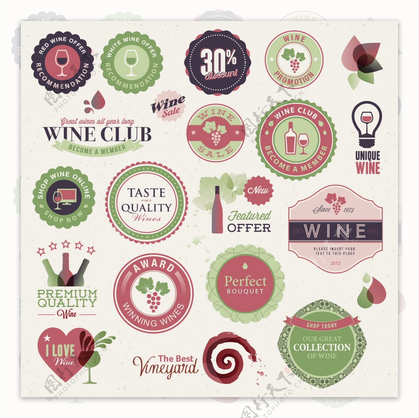 红酒创意标签logo图片