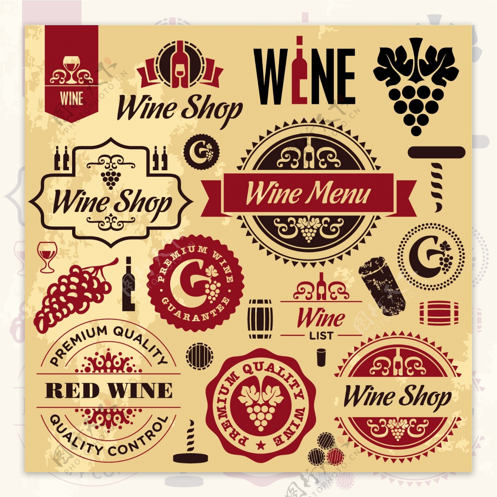 红酒标签logo图片