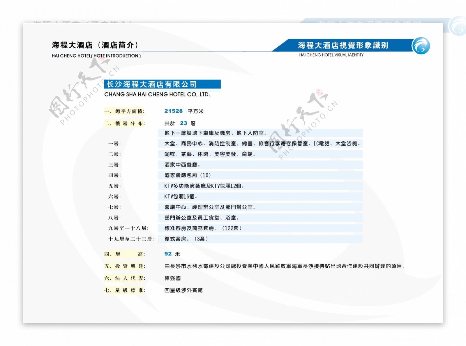 海程大酒店VIS矢量CDR文件VI设计VI宝典VI手册酒店简介序目录