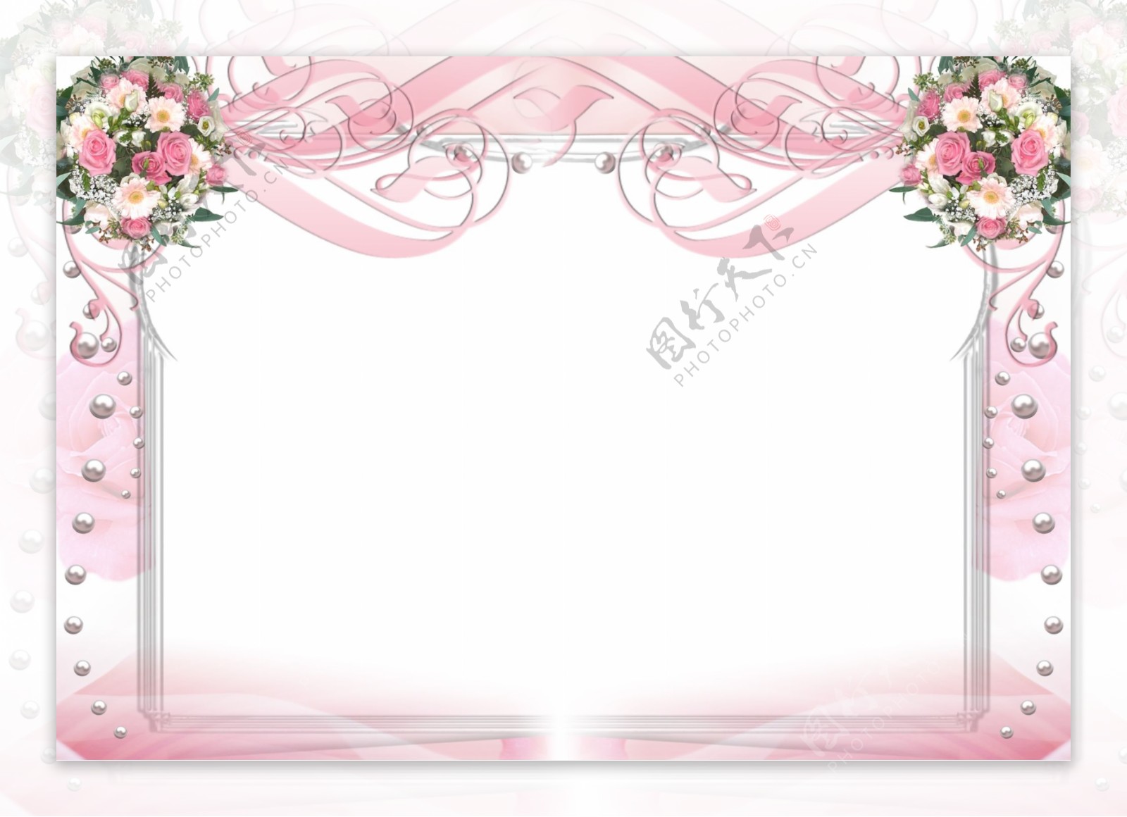 粉红色花纹相框