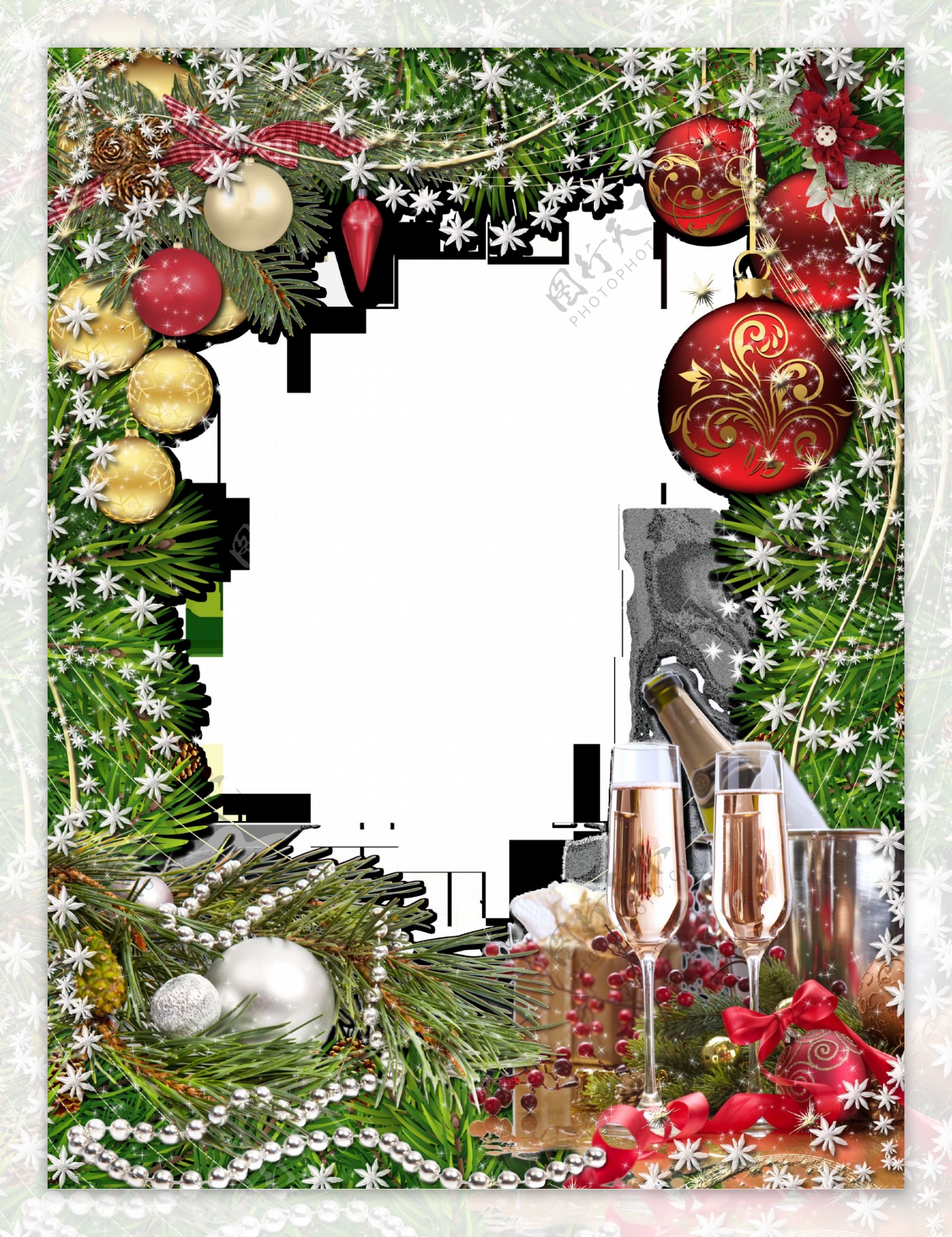 圣诞框架平面图图片
