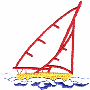 绣花帆船大海海洋海浪免费素材