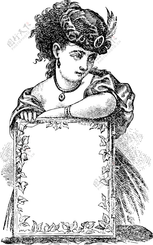 带框架的维多利亚时代的淑女