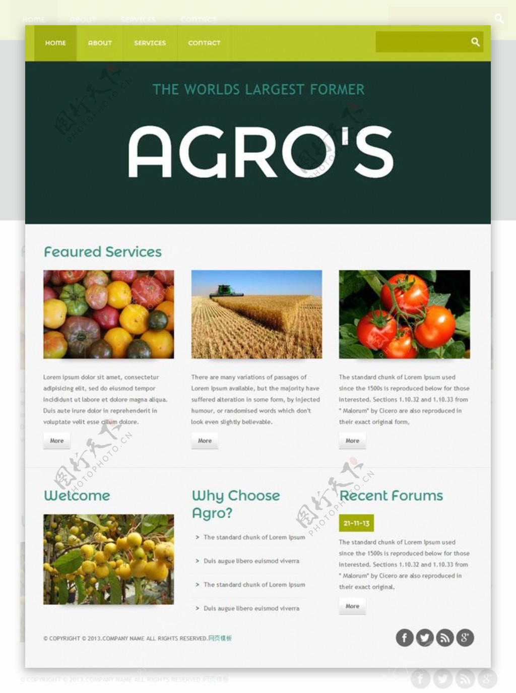 农业种植企业网站模板